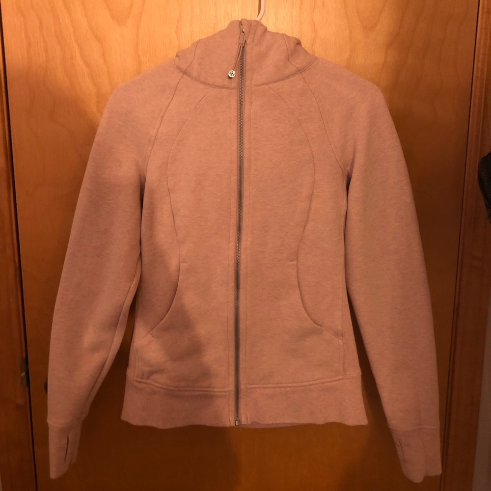 Light pink Lululemon full zip scuba hoodie